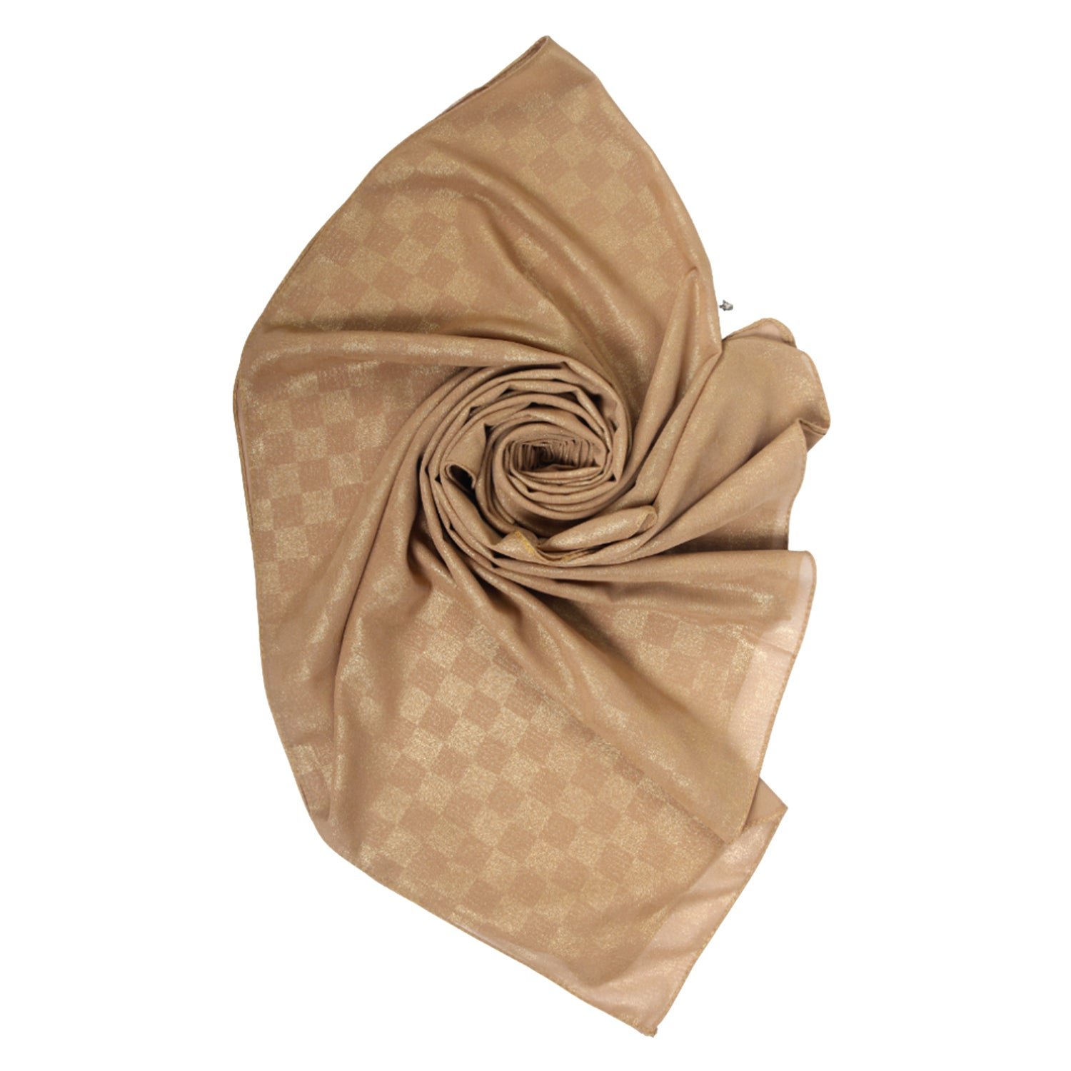 CHIFFON CHECK FOIL-CAMEL - Image 2